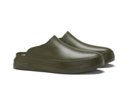 Men's Williams Mule in Utility Olive rubber, three-quarter view