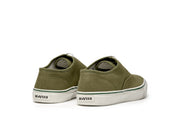 Men's Founders Edition Yacht Shoe in Green canvas, heel view