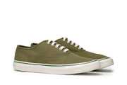 Men's Founders Edition Yacht Shoe in Green canvas, three-quarter view