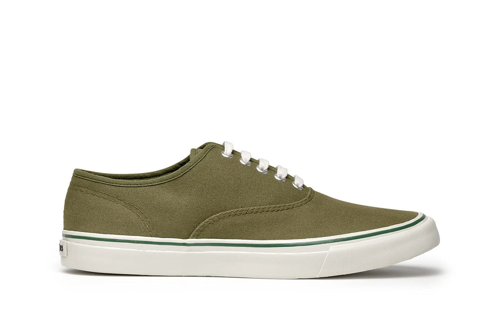 Men's Founders Edition Yacht Shoe in Green canvas, side view