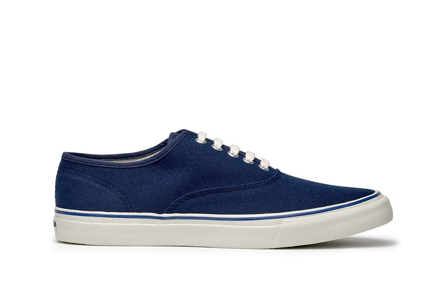 Men's Founders Edition Yacht Shoe in Navy canvas, side view