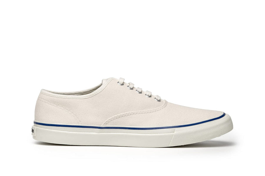 Men's Founders Edition Yacht Shoe in White canvas, side view