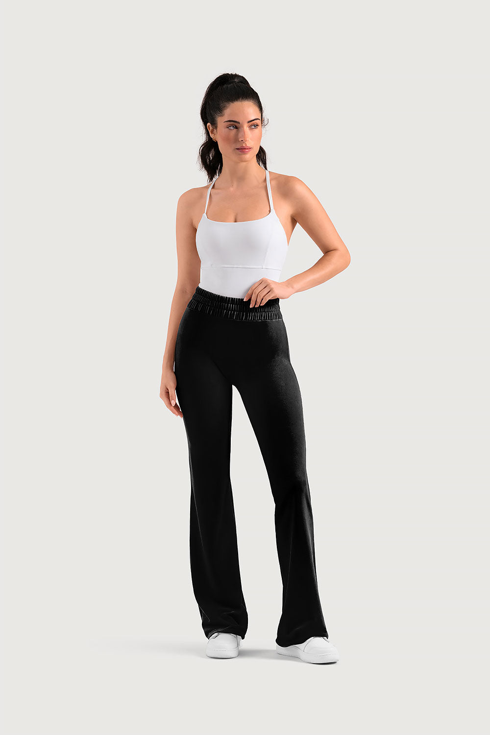 Ladies Apex Velvet Flared Legging