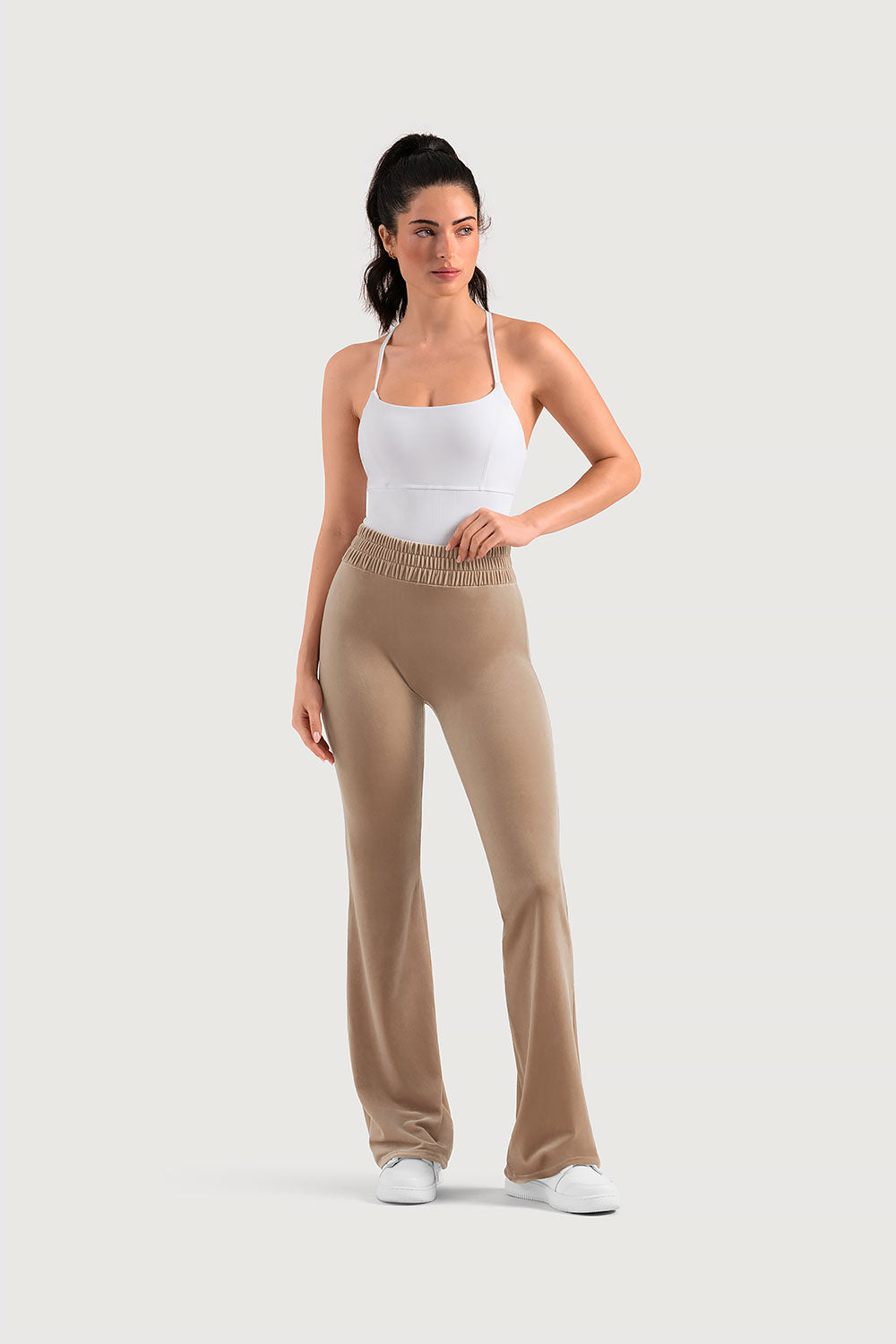 Ladies Apex Velvet Flared Legging