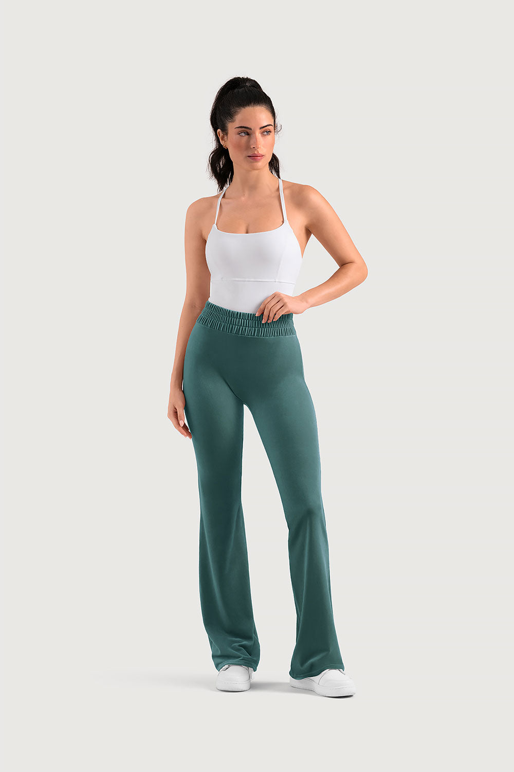Ladies Apex Velvet Flared Legging
