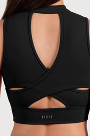 Ladies Active Zip Front Crop Top