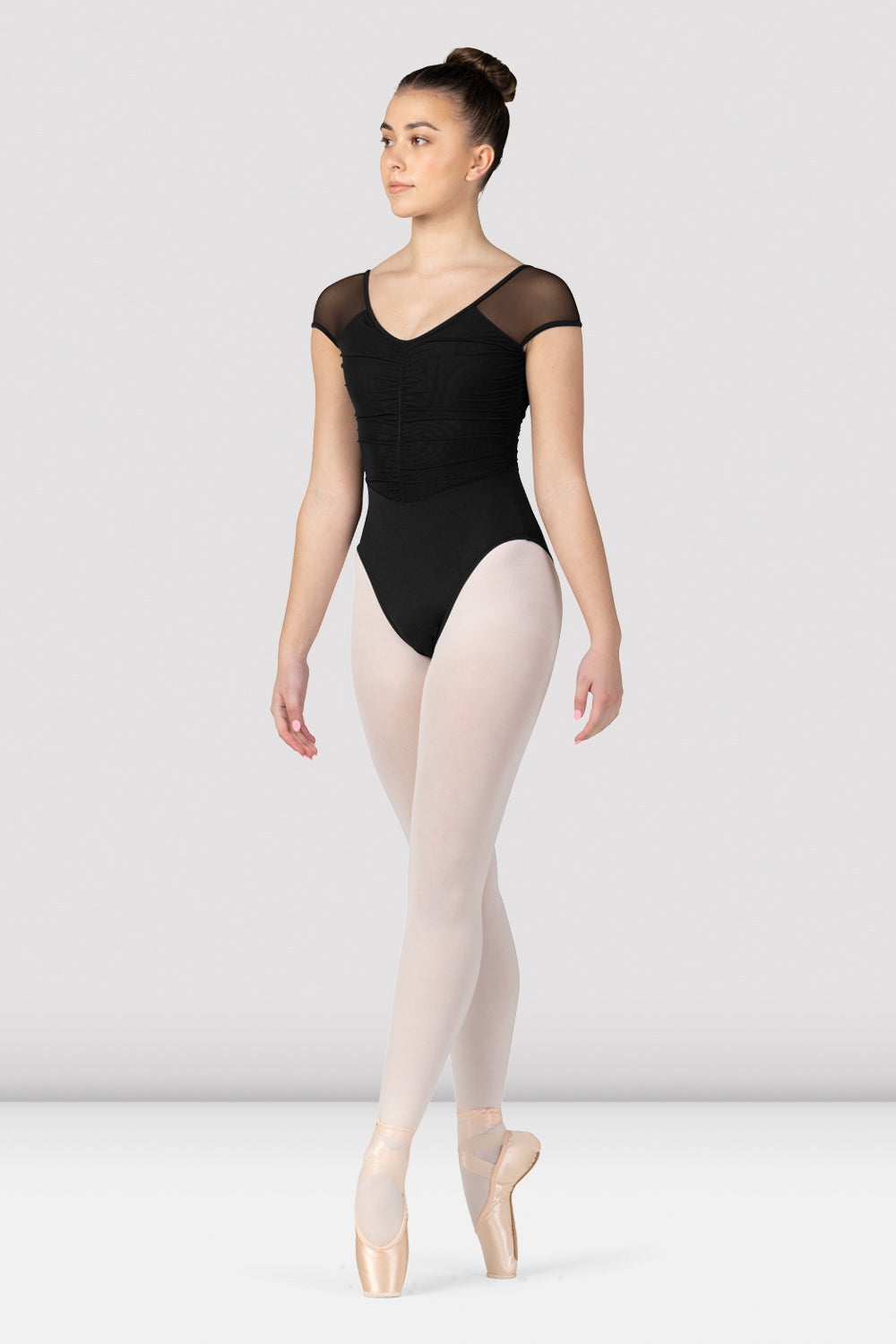Ladies Flavia Ruched Bodice Cap Sleeve Leotard