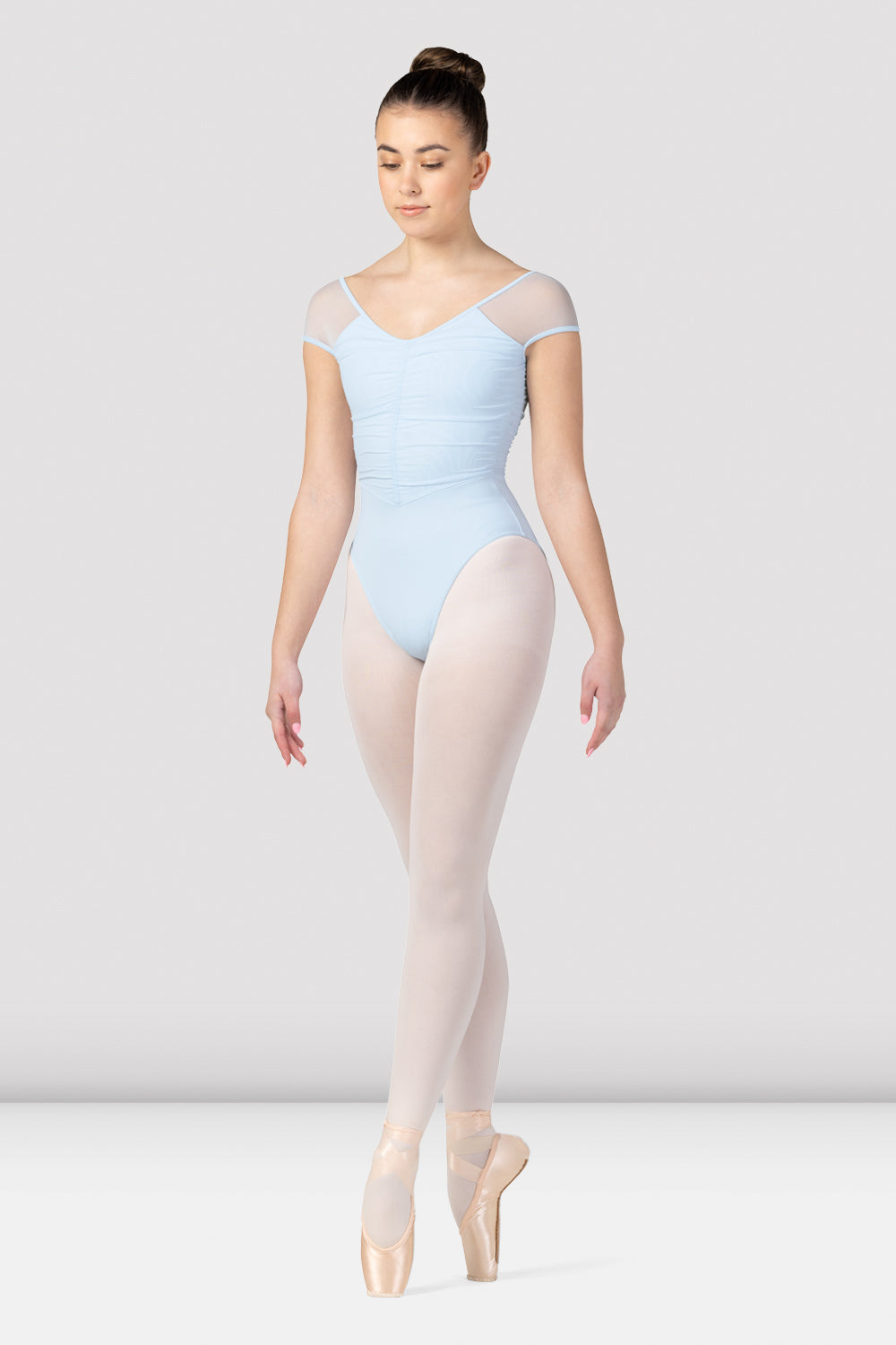 Ladies Flavia Ruched Bodice Cap Sleeve Leotard