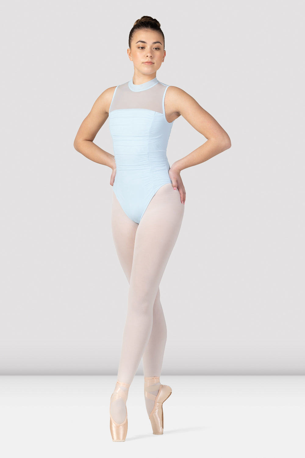 Ladies Fenella Ruched Bodice Mock Neck Leotard