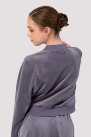Ladies Amanda Velvet Bomber Jacket