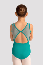 Girls Mirella Celestia Boat Neck Printed Leotard