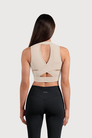 Ladies Active Zip Front Crop Top