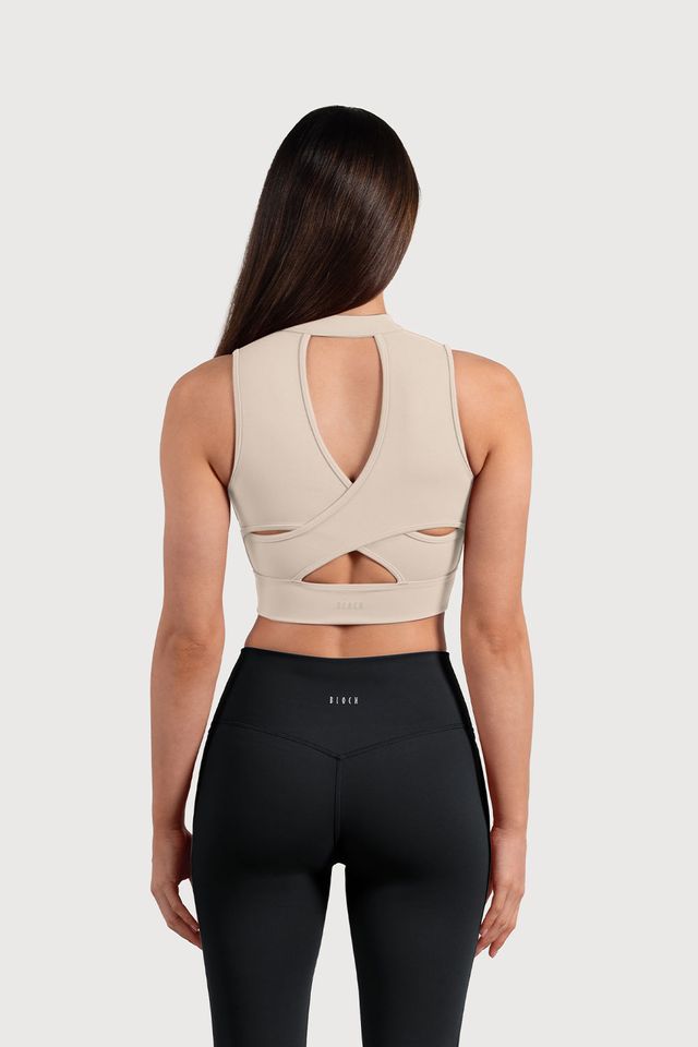 Ladies Active Zip Front Crop Top