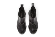 Women's Chalet Chelsea Boot in Black leather, top view