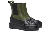 Women's Chalet Chelsea Boot in Utility Olive leather, three-quarter view