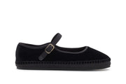 Women's Carlyle Mary Jane in Black velvet, side view