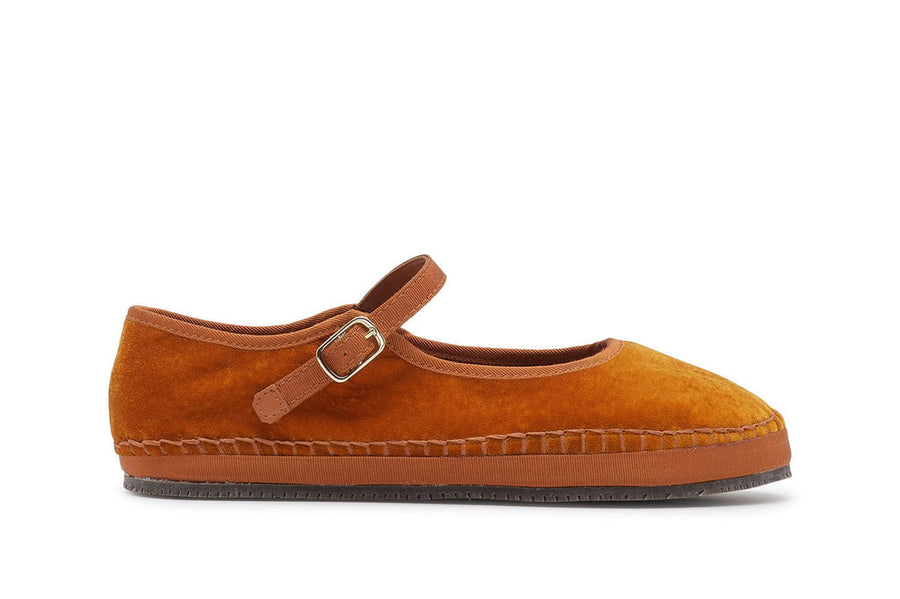 Women's Carlyle Mary Jane in Topaz velvet, side view