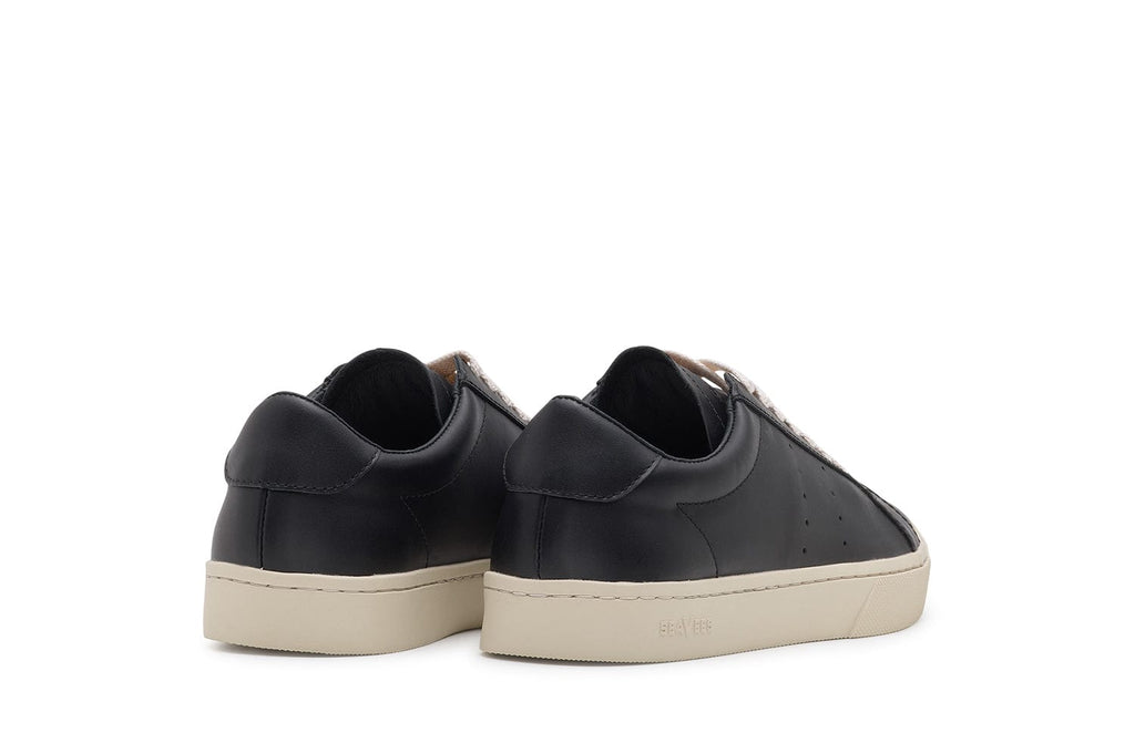 Women's Diamond Cup sneaker in Black leather, heel view