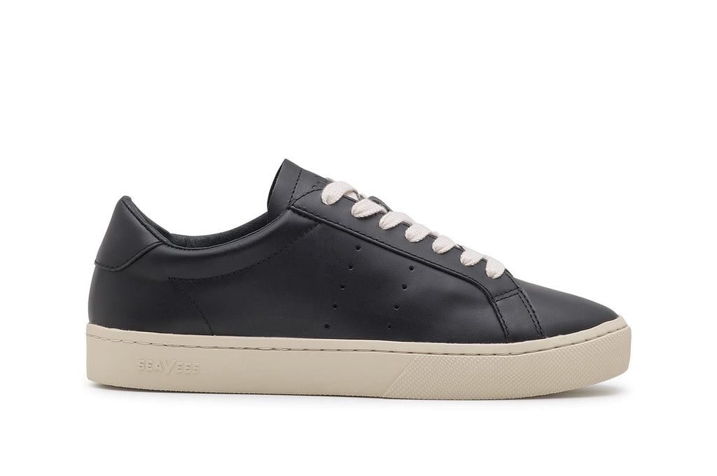 Women's Diamond Cup sneaker in Black leather, side view