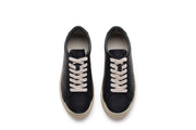 Women's Diamond Cup sneaker in Black leather, top view, alternate shot 2