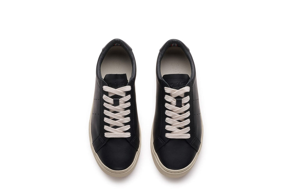 Women's Diamond Cup sneaker in Black leather, top view, alternate shot 2