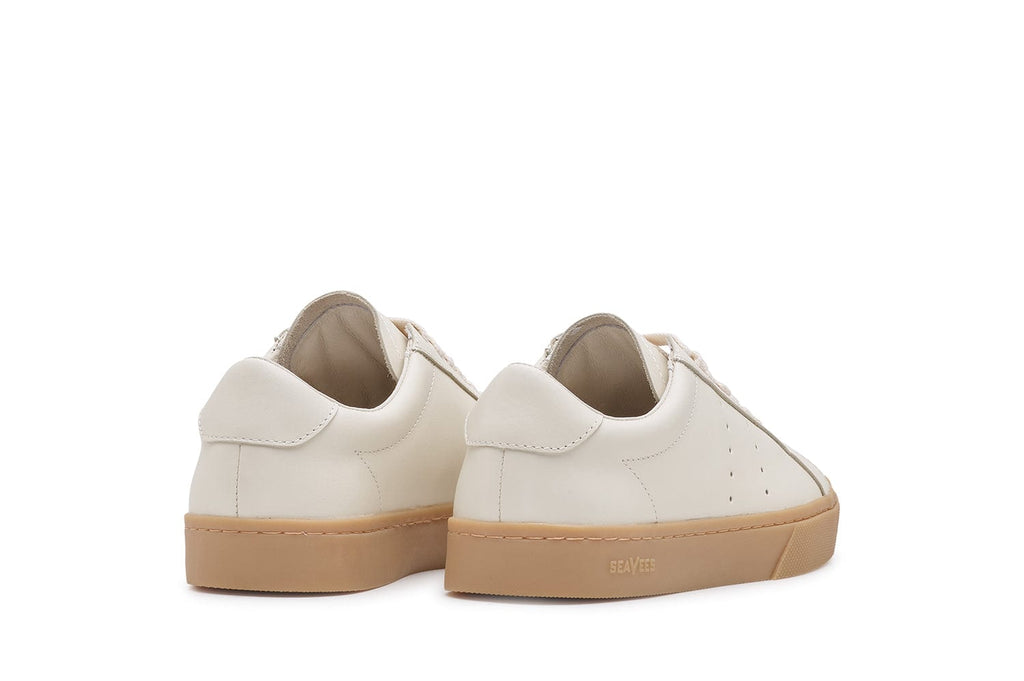 Women's Diamond Cup sneaker in Ecru leather, heel view