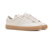 Women's Diamond Cup sneaker in Ecru leather, three-quarter view