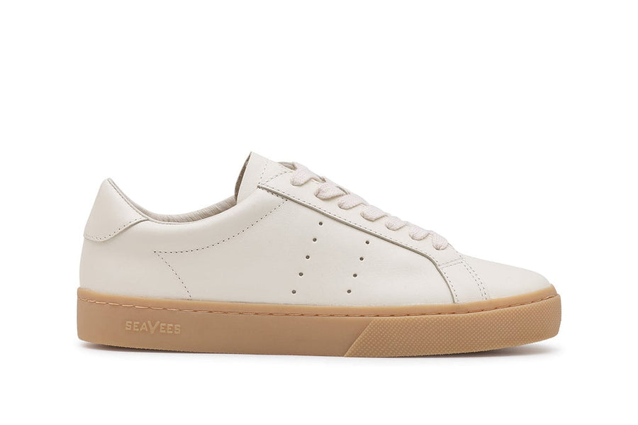 Women's Diamond Cup sneaker in Ecru leather, side view