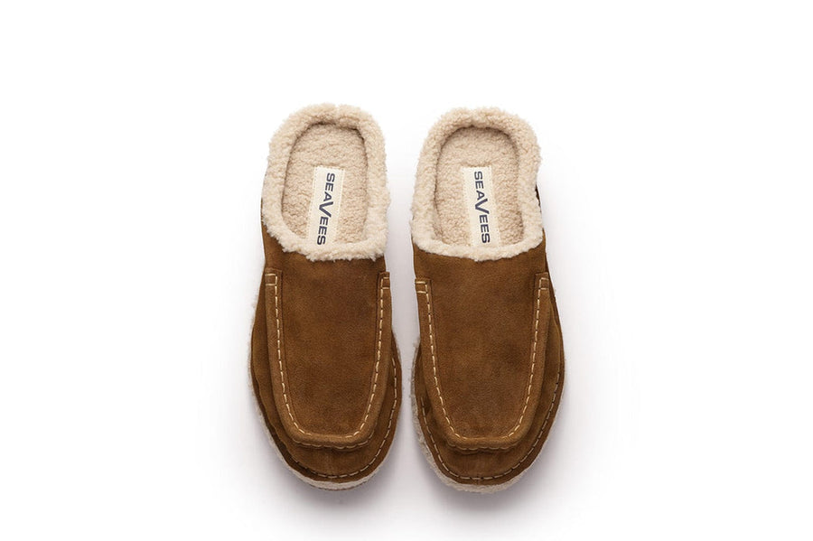 Women's Retreat Slipper in Nutmeg suede, top view