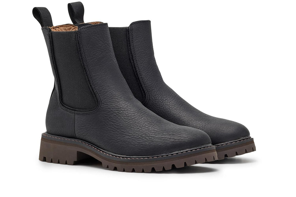 Women's Salt Creek Boot in Black leather, three-quarter view