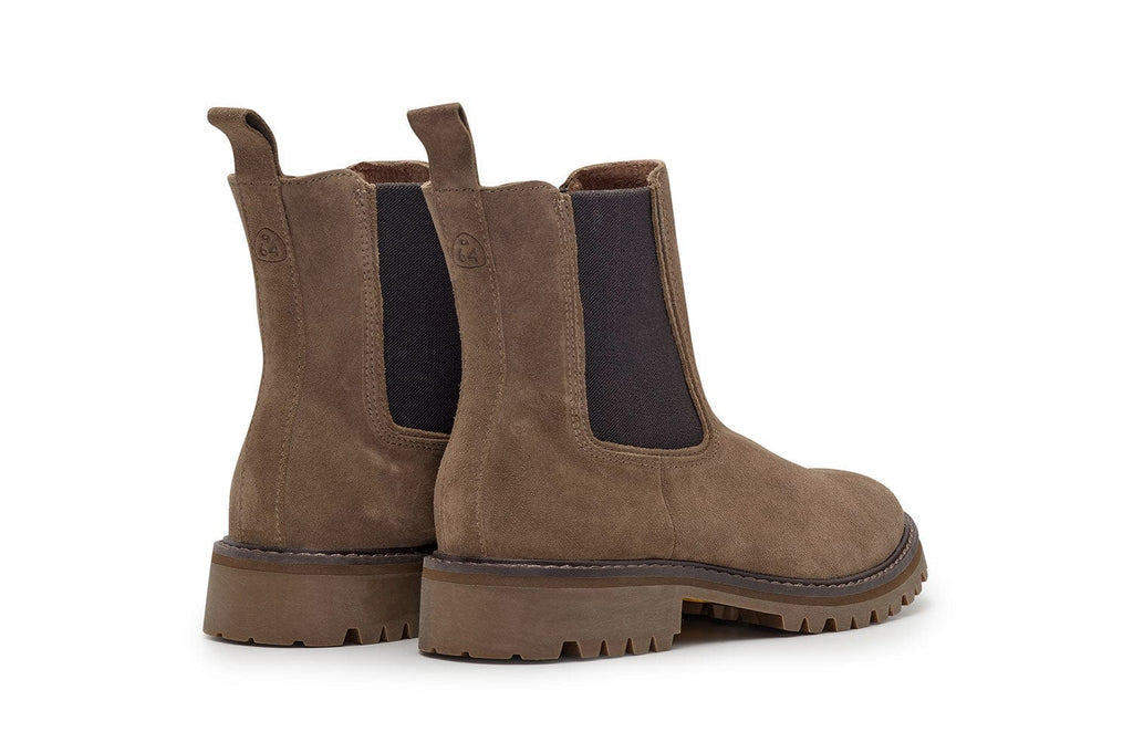 Women's Salt Creek Boot in Cement suede, heel view