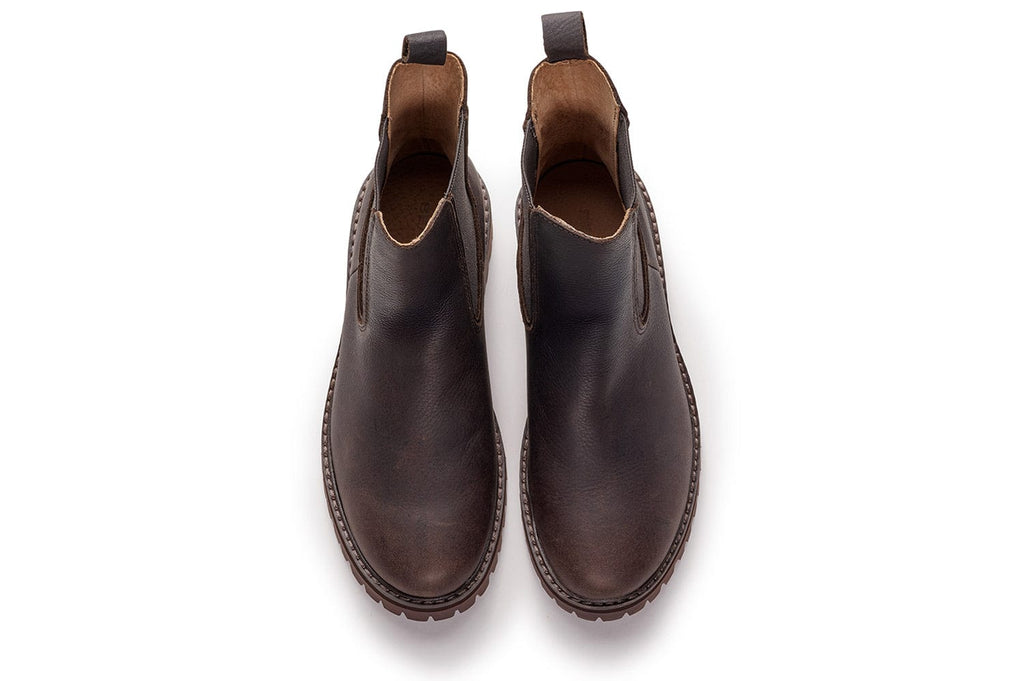 Women's Salt Creek Boot in Dark Chocolate leather, top view