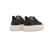 Women's Sato Oxford in Black canvas, heel view