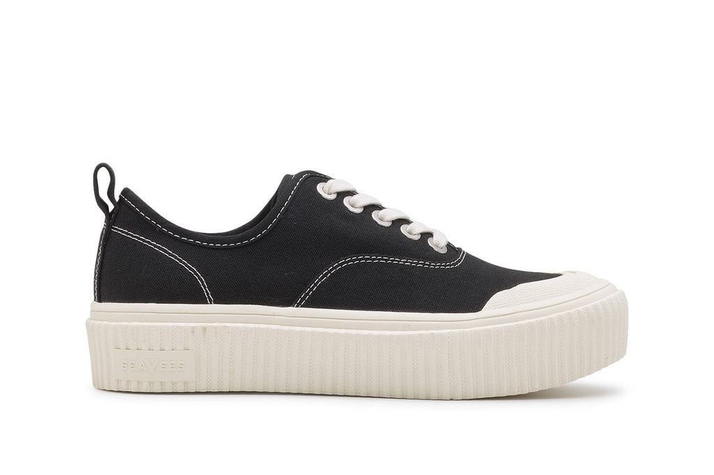 Women's Sato Oxford in Black canvas, side view