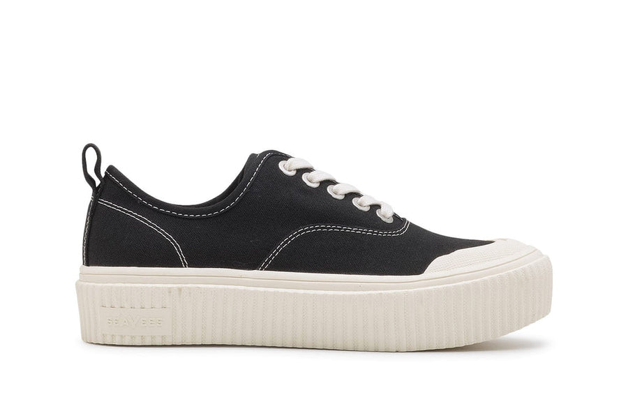 Women's Sato Oxford in Black canvas, side view