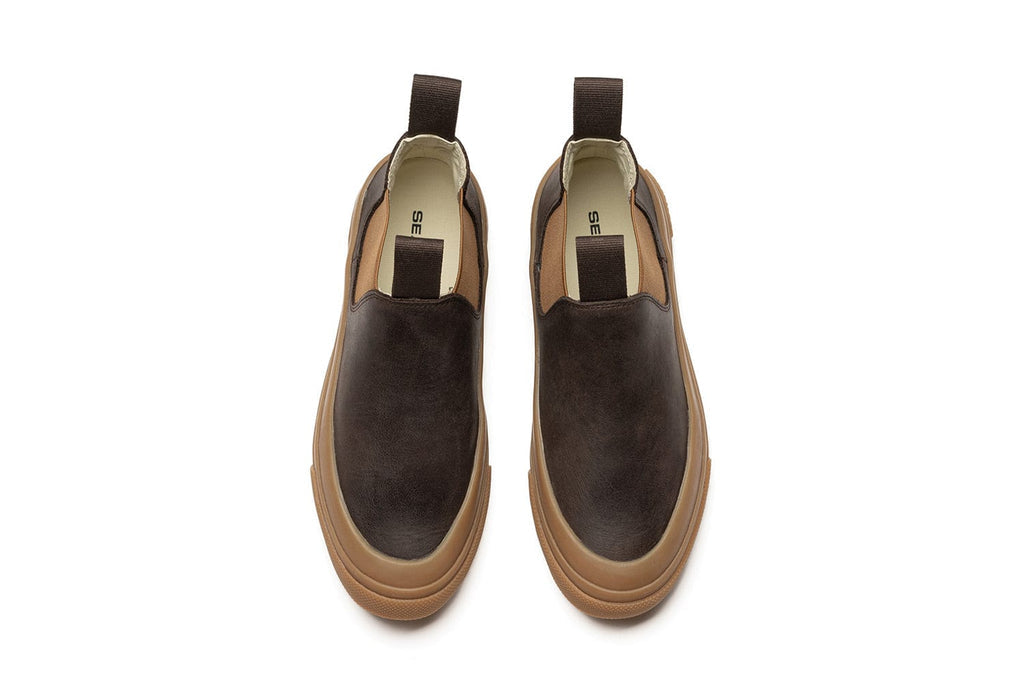Women's Ballard Boot in Coffee Bean leather, top view