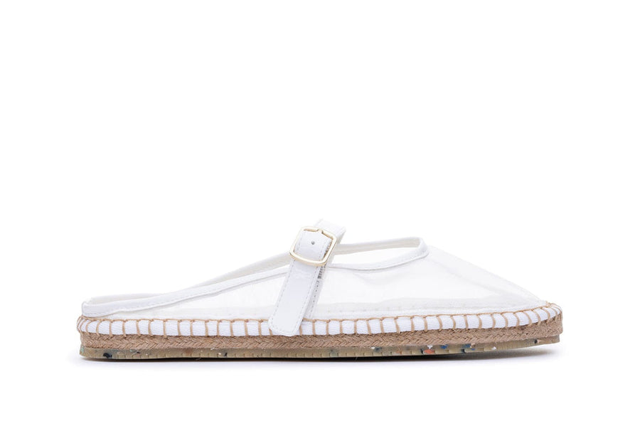 Women's Belmond Mule in White mesh, side view