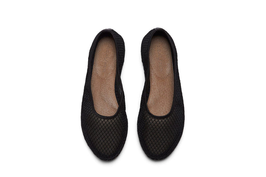 Women's Biltmore Ballet in Black mesh, top view