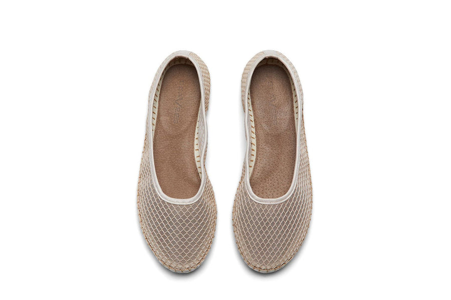 Women's Biltmore Ballet in Creme Brulee mesh, top view