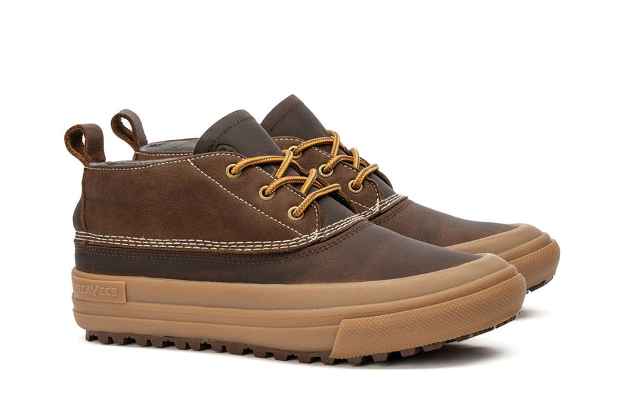 Women's Carson 3 Eye Boot in Bourbon leather, three-quarter view
