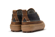 Women's Carson 3 Eye Boot in Peacoat Navy/Bark leather, heel view