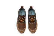 Women's Carson 3 Eye Boot in Peacoat Navy/Bark leather, top view