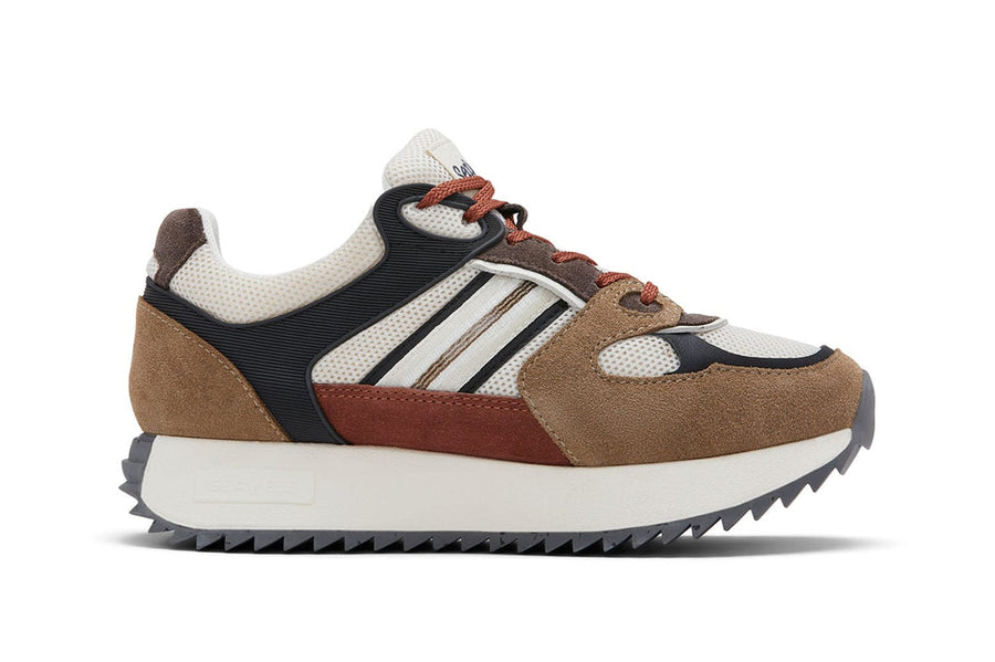 Women's Causeway Trainer sneaker in All Spice mesh and leather, side view
