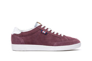 Women's Clipper Sneaker in Plum suede, side view