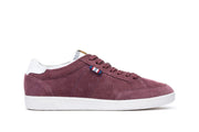 Women's Clipper Sneaker in Plum suede, side view, alternate shot 2