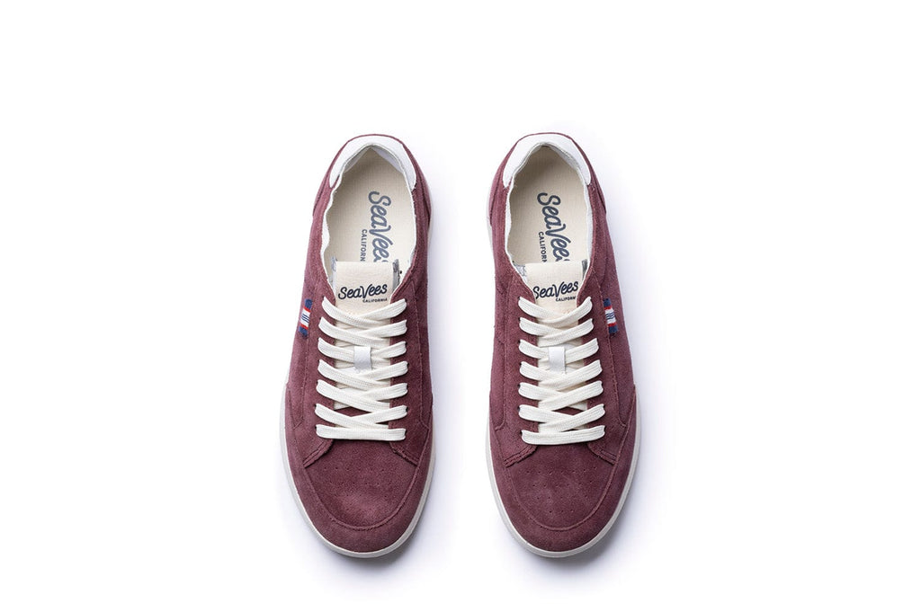 Women's Clipper Sneaker in Plum suede, top view