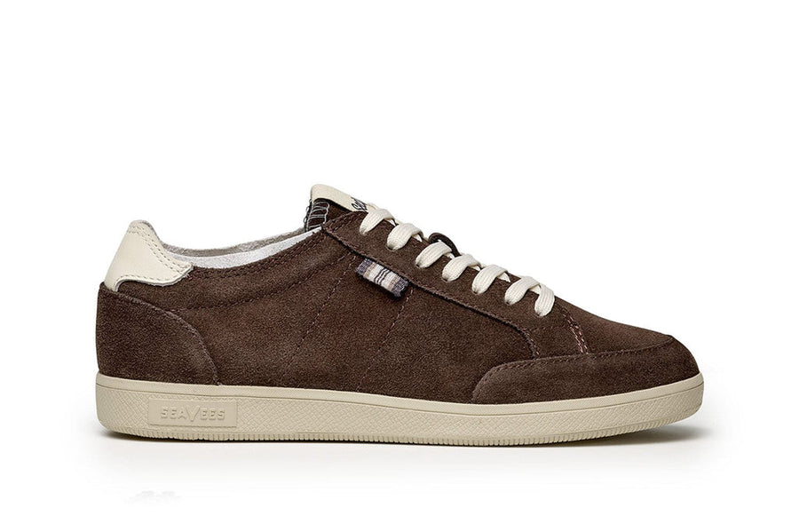Women's Clipper Sneaker in Espresso suede, side view