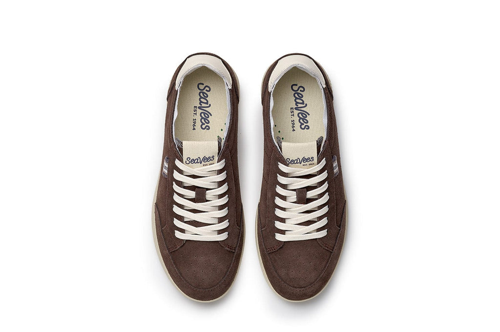 Women's Clipper Sneaker in Espresso suede, top view