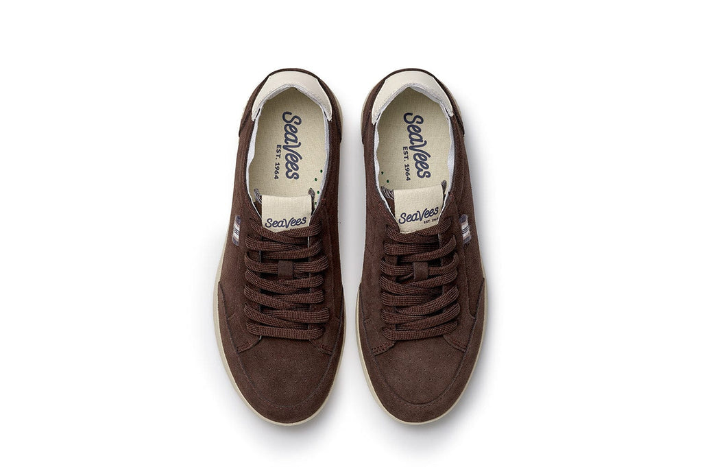 Women's Clipper Sneaker in Espresso suede, top view, alternate shot 2