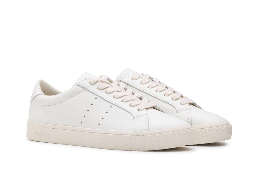 Women's Diamond Cup sneaker in White leather, three-quarter view